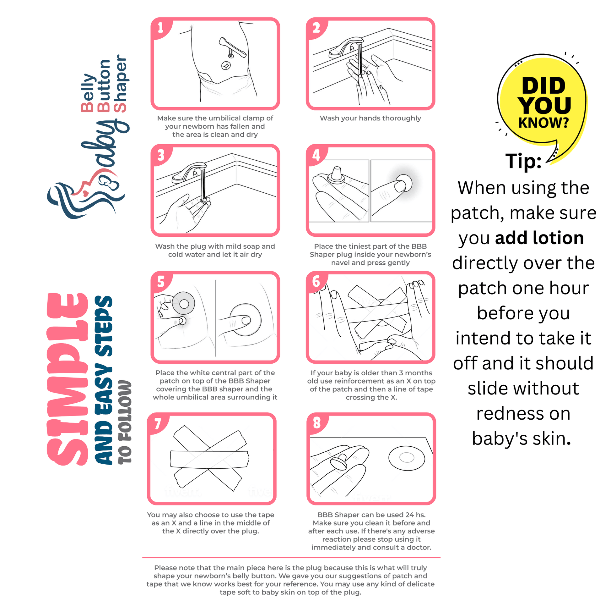 Baby Belly Button Shaper Patch Box With 30 Units - Baby Belly Button Shaper