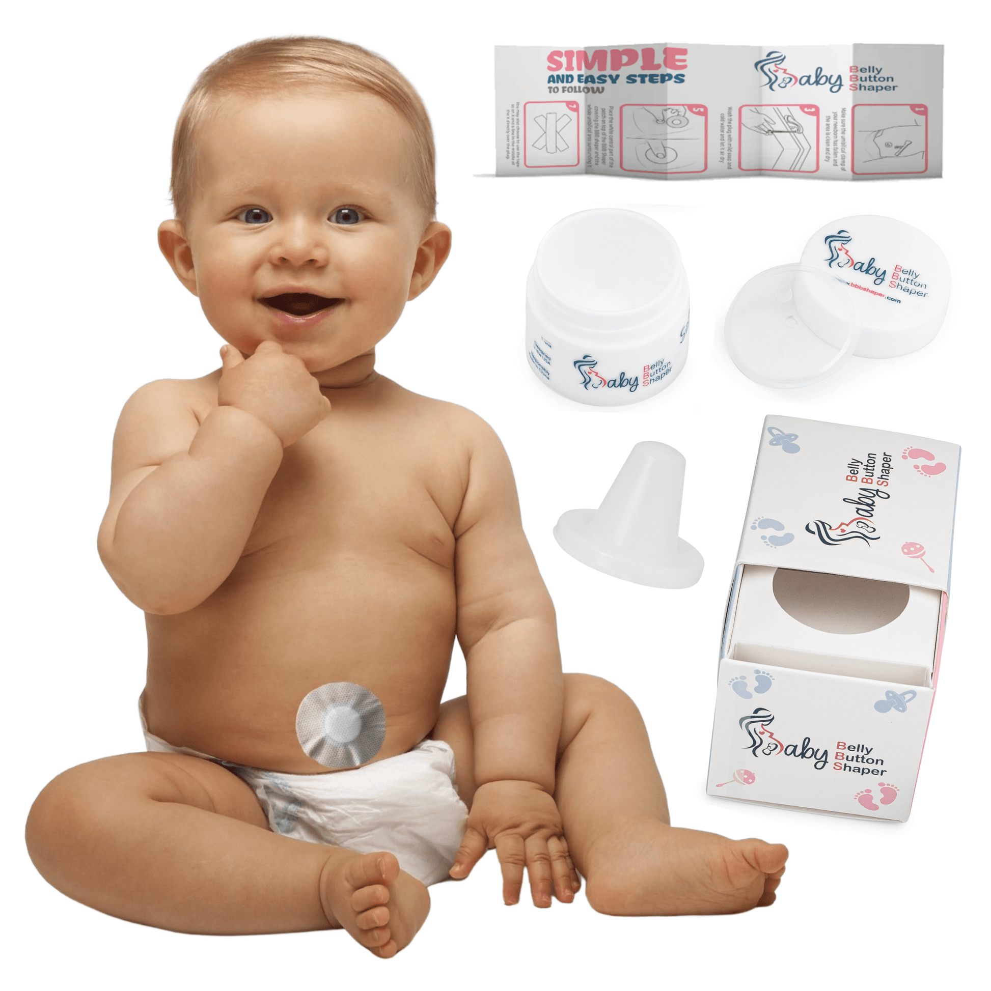 Baby Belly Button Shaper KIT (PLUG, PATCH BOX AND TAPE) - Baby Belly Button Shaper