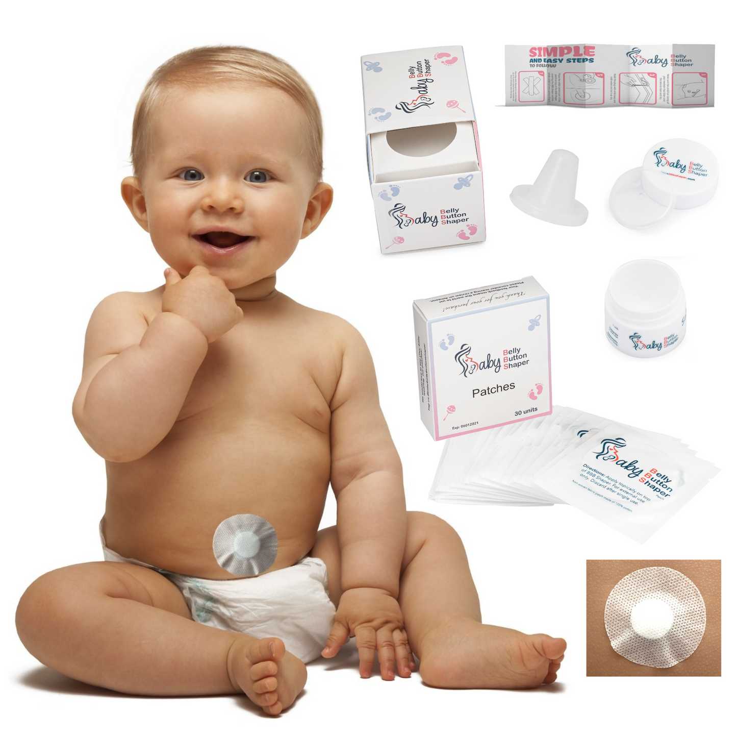 Baby Belly Button Shaper Plug and Patch